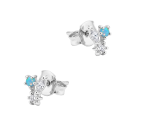 Opal with CZ Silver Stud Earring STS-6546